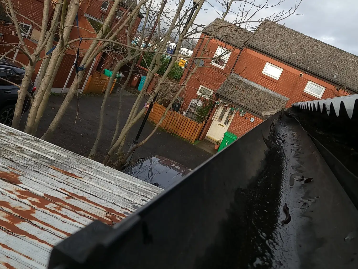 After: gutter on Fisher Street, Radford, cleared to bare metal and draining after a SkyVac clean